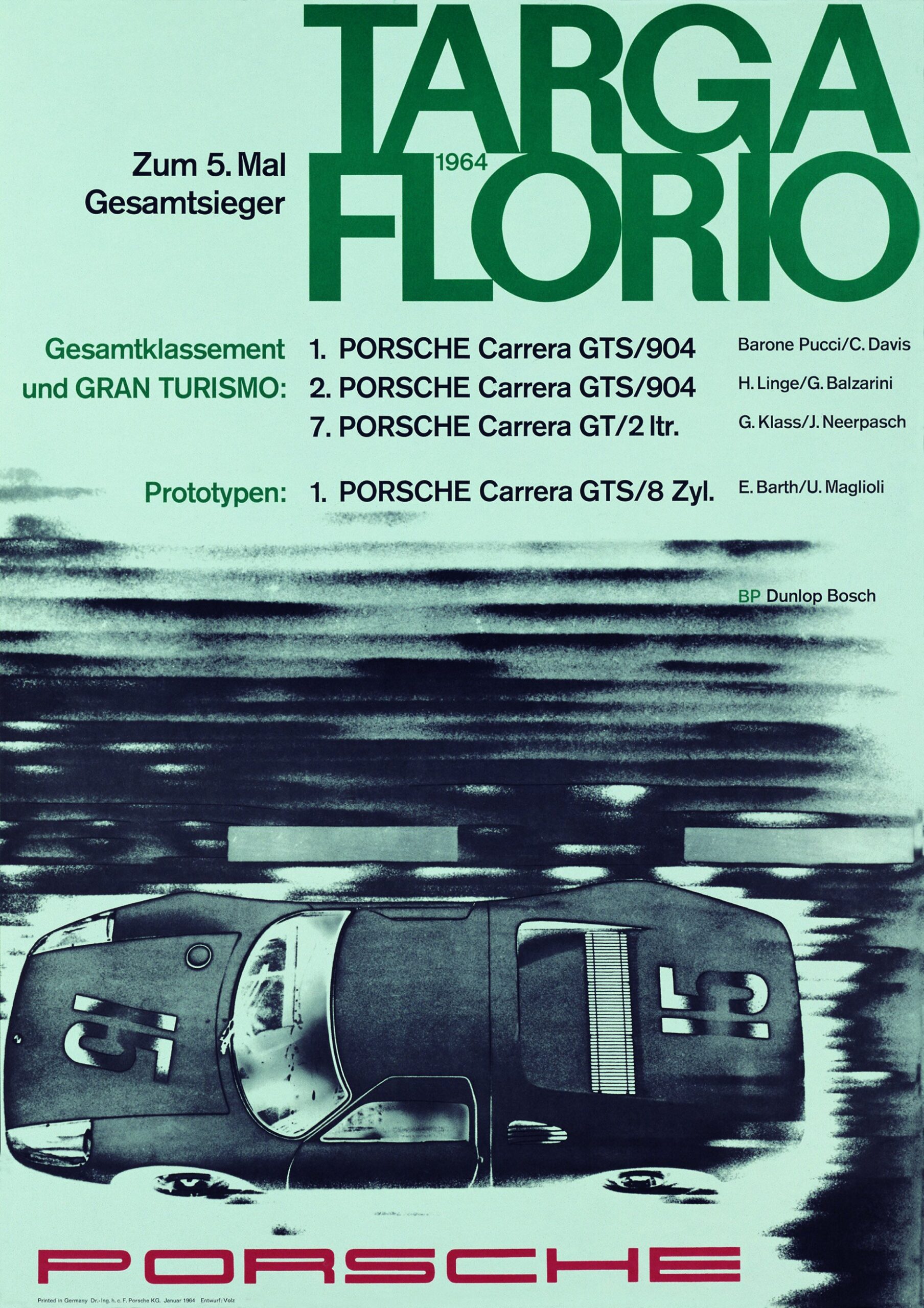 Rally Poster of the Porsche 904 gts for sale